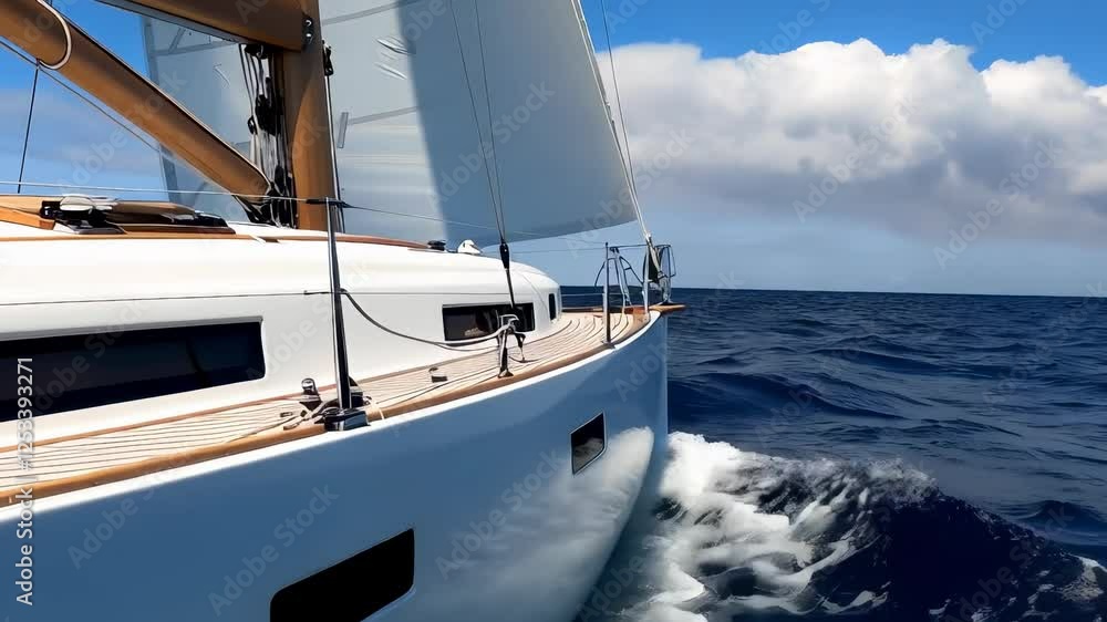 Sailing Yacht on the Ocean Sailing Yacht on the Ocean