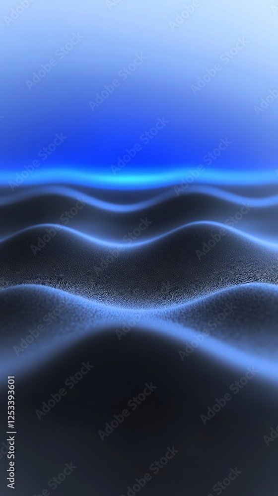 Obraz premium Serene Blue Waves Gently Undulate Under Soft Light. AI Generated