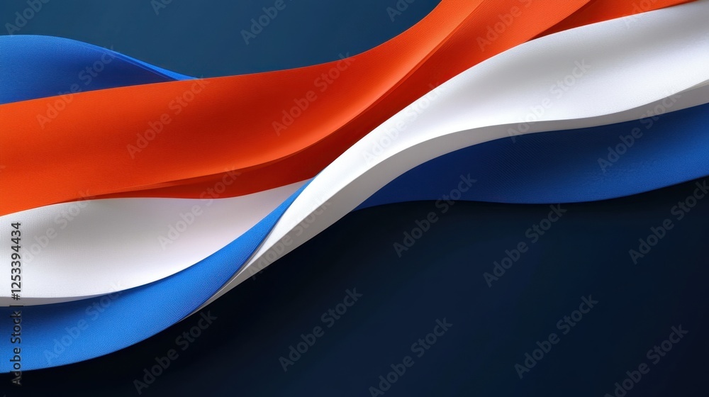 Fototapeta premium Abstract Colorful Wave Design with Red White and Blue Hues Modern Artistic Background Wallpaper