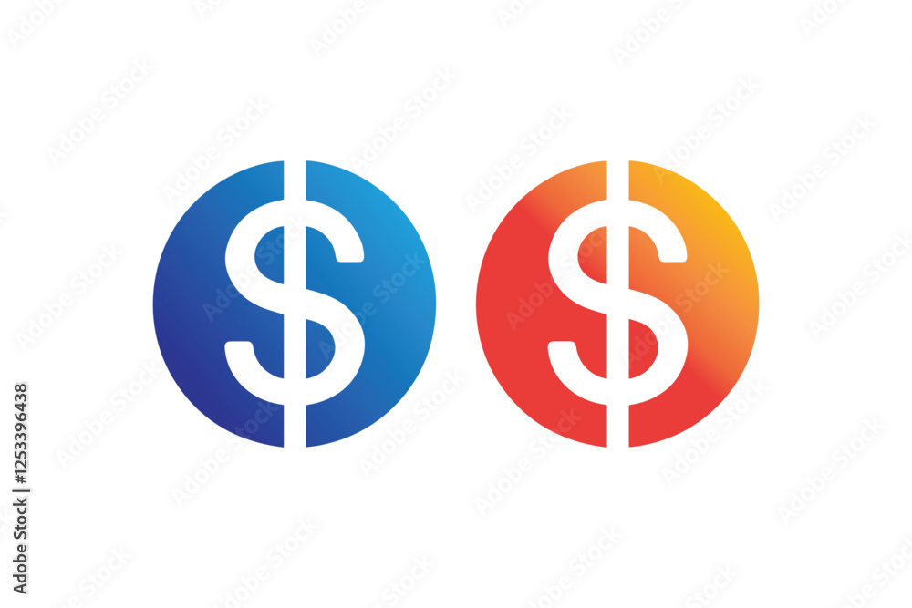 Doller sign icon vector silhouette isolated in white background Doller sign icon vector silhouette isolated in white background