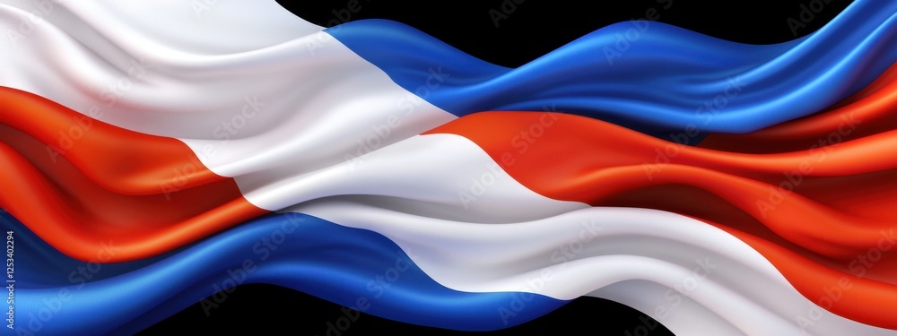 Fototapeta premium Waving Flag of the Netherlands: A Vibrant Display of National Pride and Patriotism