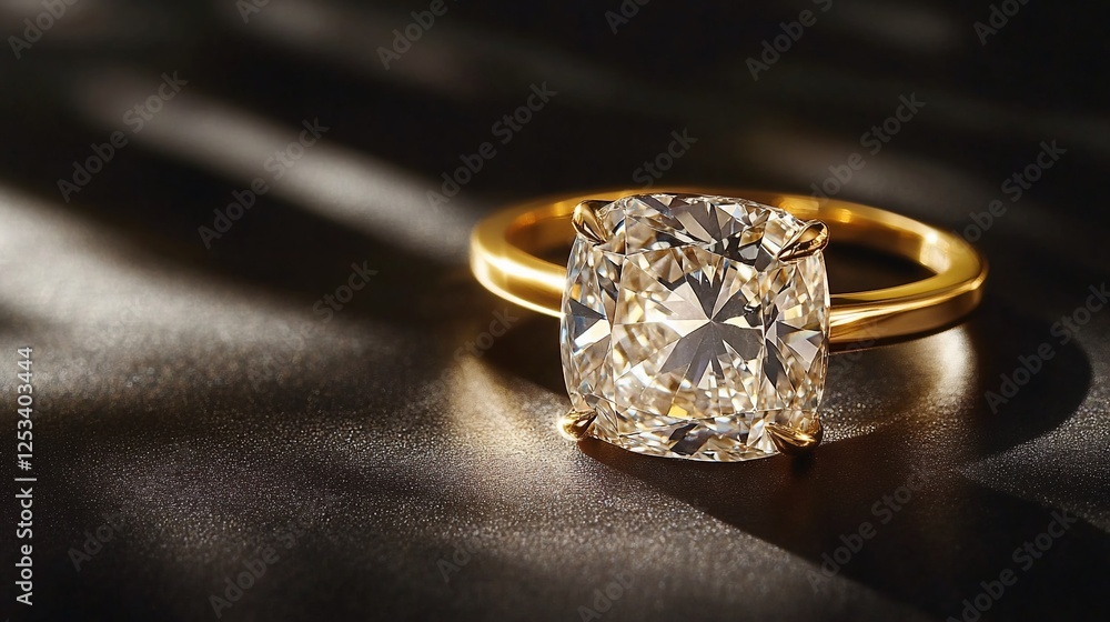 Stunning Cushion-Cut Diamond Engagement Ring in 18K Gold: A Symbol of Eternal Love Stunning Cushion-Cut Diamond Engagement Ring in 18K Gold: A Symbol of Eternal Love