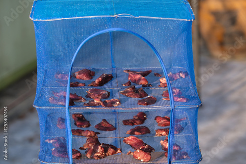 Sun-dried beef, Thai food.        