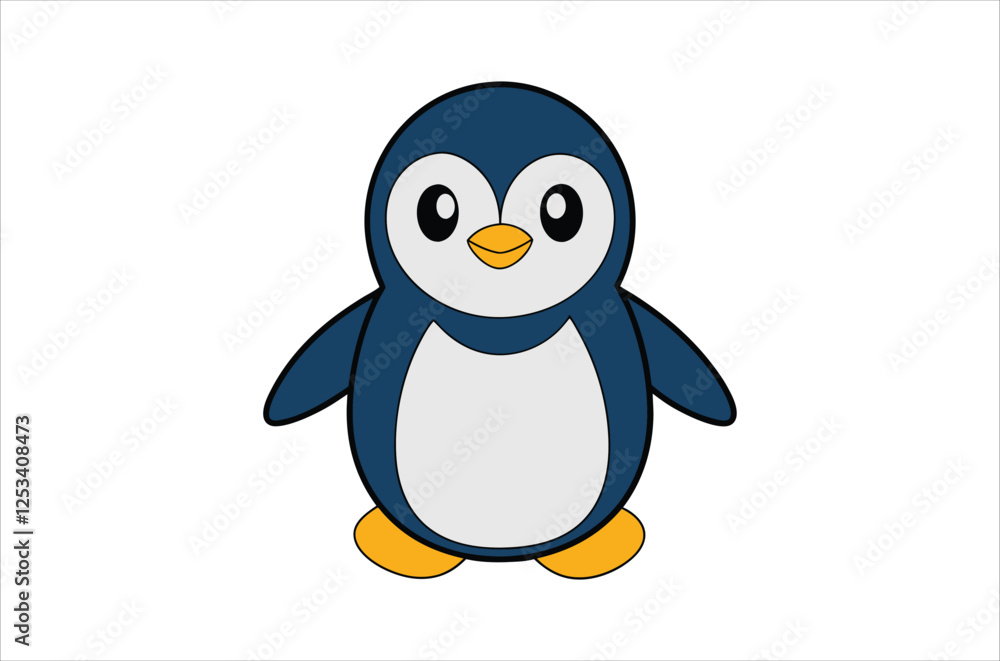 Fototapeta premium penguin vector, icon vector illustration, penguin silhouette of a penguin isolated on a white background, eps, png, svg, vector,
