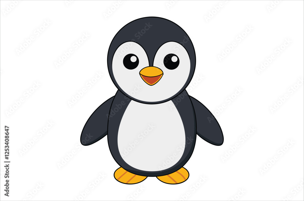 Fototapeta premium penguin vector, icon vector illustration, penguin silhouette of a penguin isolated on a white background, eps, png, svg, vector,