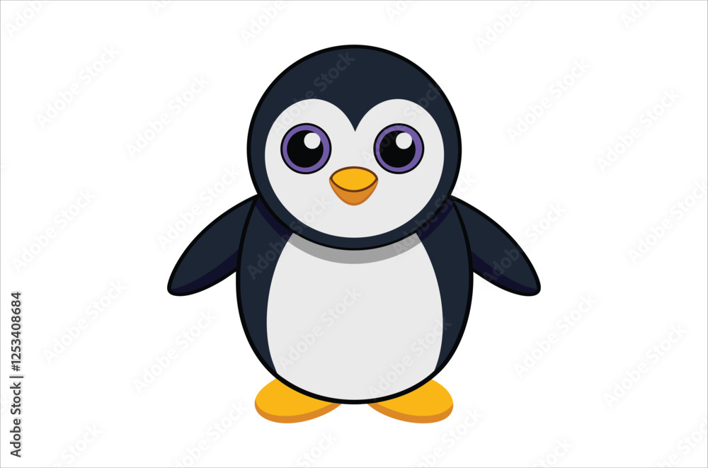 Fototapeta premium penguin vector, icon vector illustration, penguin silhouette of a penguin isolated on a white background, eps, png, svg, vector,
