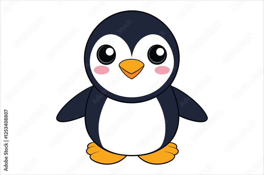 Obraz premium penguin vector, icon vector illustration, penguin silhouette of a penguin isolated on a white background, eps, png, svg, vector,