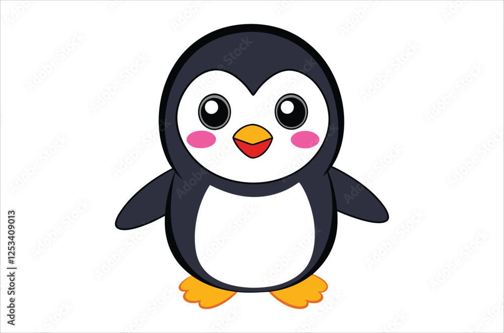 Fototapeta premium penguin vector, icon vector illustration, penguin silhouette of a penguin isolated on a white background, eps, png, svg, vector,