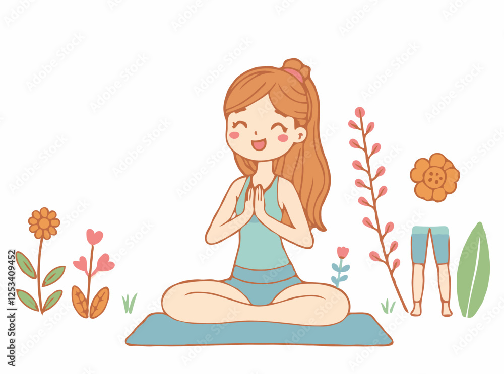 Mindfulness and Fitness Vector Graphics: Health and Wellness Themes Mindfulness and Fitness Vector Graphics: Health and Wellness Themes