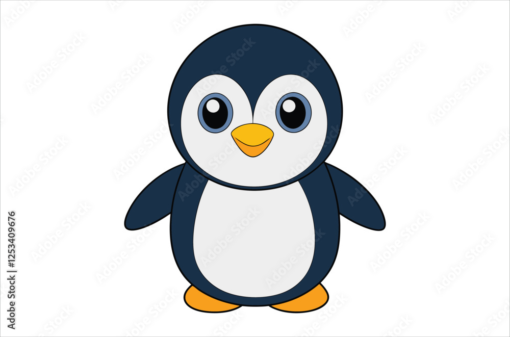 Fototapeta premium penguin vector, icon vector illustration, penguin silhouette of a penguin isolated on a white background, eps, png, svg, vector,
