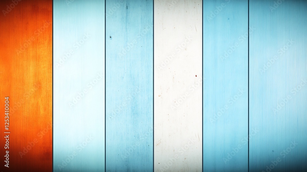 Vibrant colored wood planks softly lit background. AI Generated Vibrant colored wood planks softly lit background. AI Generated