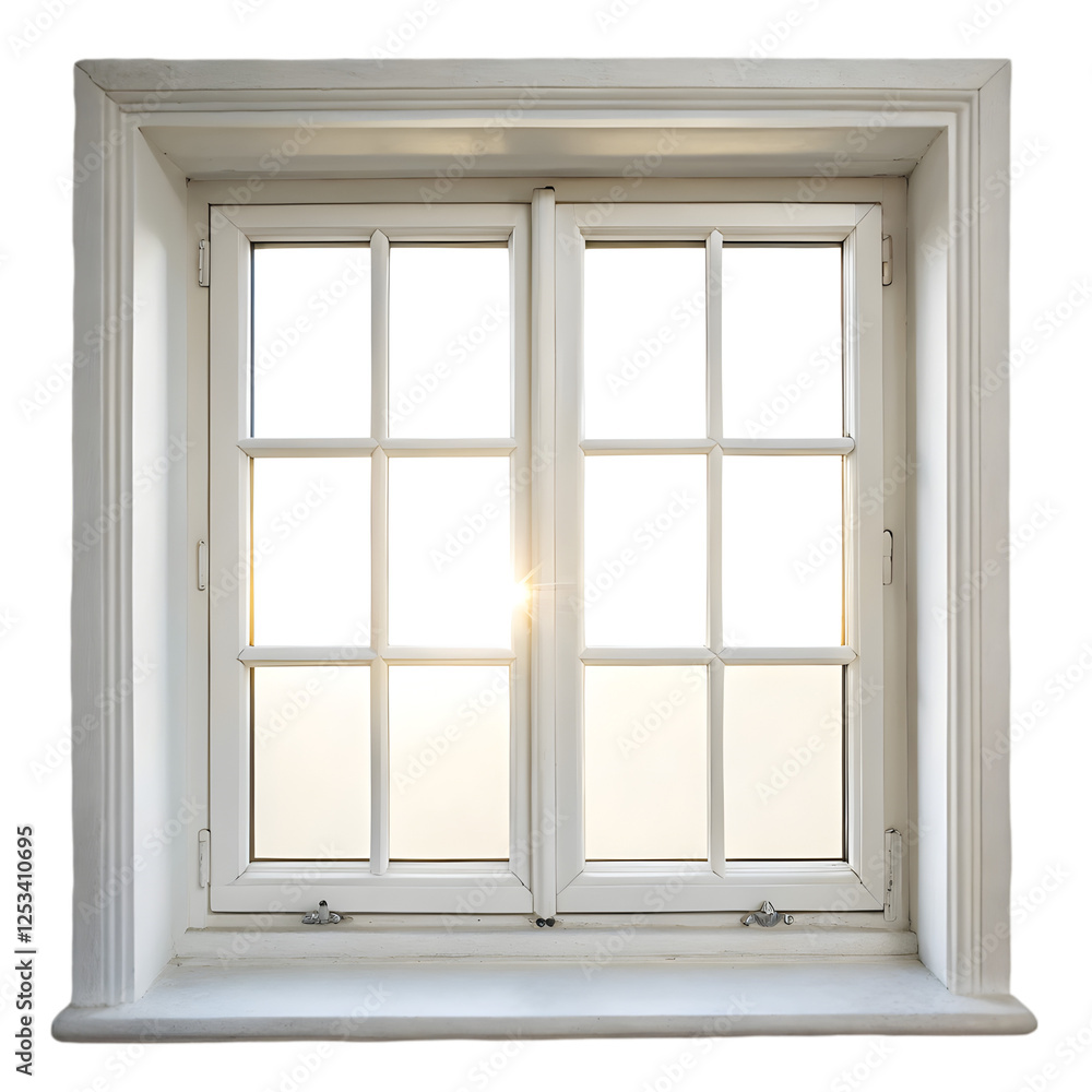 Rustic weathered wooden window frame with panes isolated Rustic weathered wooden window frame with panes isolated