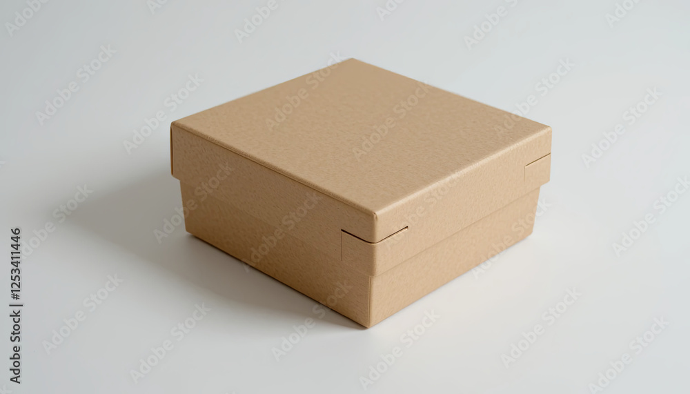 A plain cardboard box sits on a clean white surface, perfect for organizing items or presenting gifts. Its minimalist design offers versatility for various occasions A plain cardboard box sits on a clean white surface, perfect for organizing items or presenting gifts. Its minimalist design offers versatility for various occasions