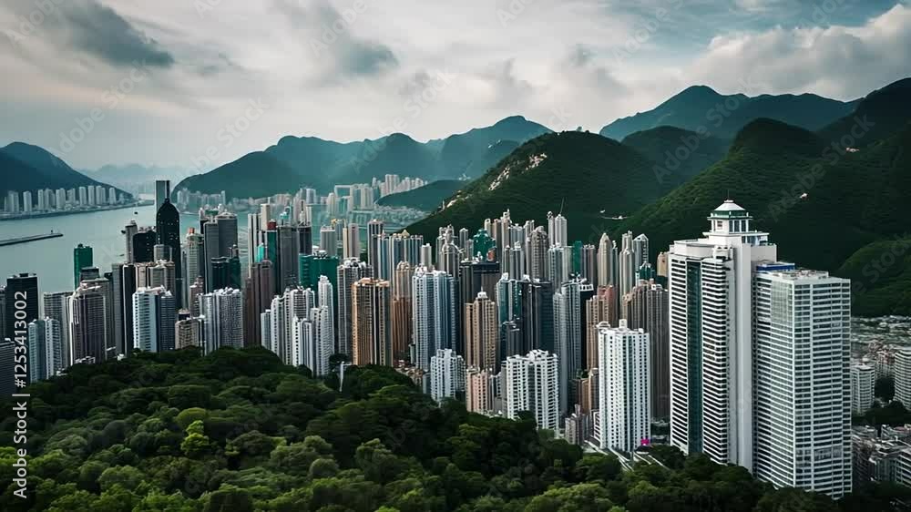 View of the city of Hong Kong.