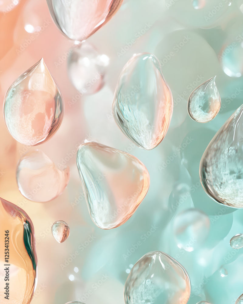 Crystalline dewdrops in mint and blush Crystalline dewdrops in mint and blush