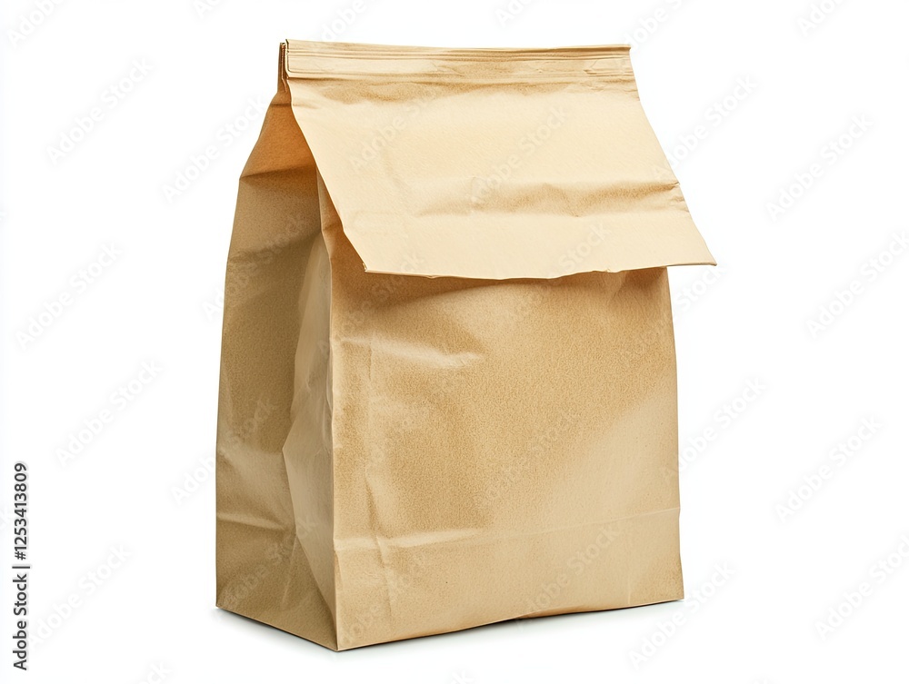Supermarket scene featuring a paper bag loaded with nutritious items Supermarket scene featuring a paper bag loaded with nutritious items