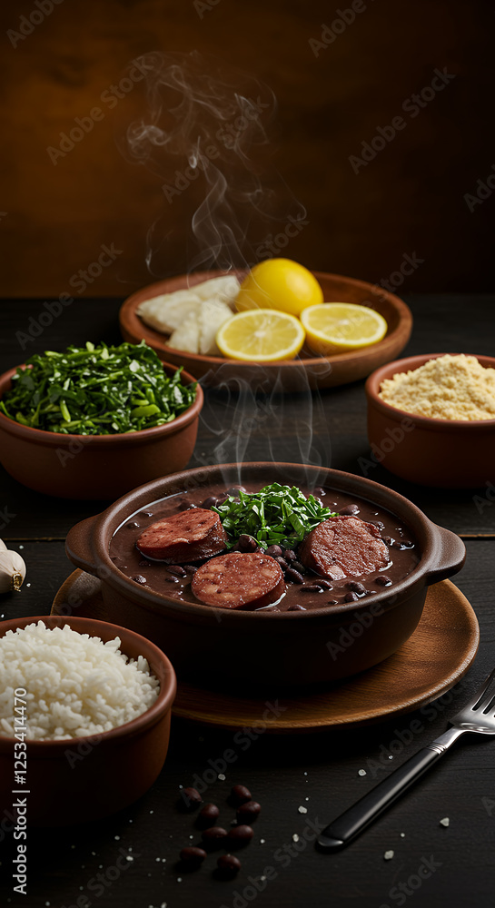 Feijoada Delight: Brazilian Black Bean Stew with Sausage, Rice, and Greens - A Culinary Feast! Feijoada Delight: Brazilian Black Bean Stew with Sausage, Rice, and Greens - A Culinary Feast!