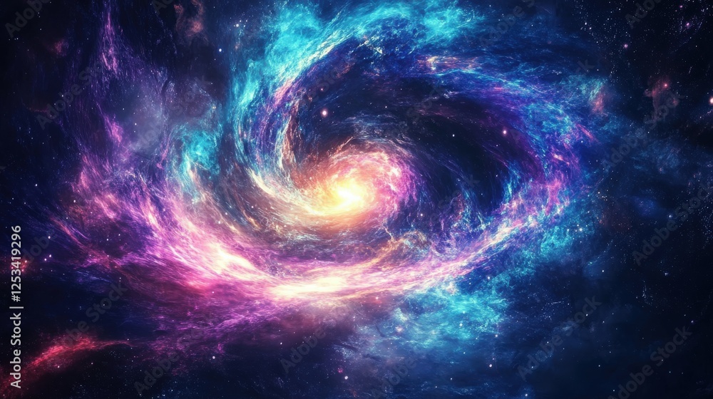 A vibrant cosmic swirl of nebula and stars A vibrant cosmic swirl of nebula and stars