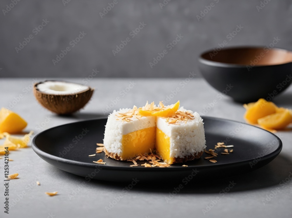 An Image of Mango Rice with Coconut Flakes An Image of Mango Rice with Coconut Flakes