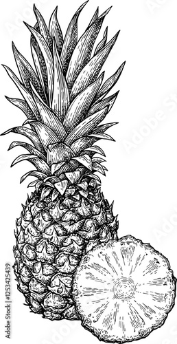 Pineapple ink sketch