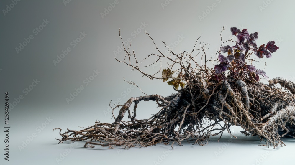 Intertwined roots and vines abstract nature art studio digital design minimalist environment close-up view Intertwined roots and vines abstract nature art studio digital design minimalist environment close-up view
