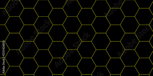 Hexagonal netting. Honeycomb background. Science Technologic Hexagonal Pattern Light Conceptual Illustration. Modern seamless pattern design with hexagonal molecular structures, technology. Realistic.