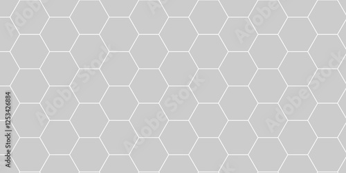 Hexagonal netting. Honeycomb background. Science Technologic Hexagonal Pattern Light Conceptual Illustration. Modern seamless pattern design with hexagonal molecular structures, technology. Realistic.