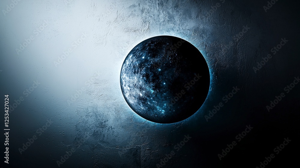 Obraz premium Abstract minimalist solar eclipse artwork cosmic space digital art dark environment artistic viewpoint celestial concept
