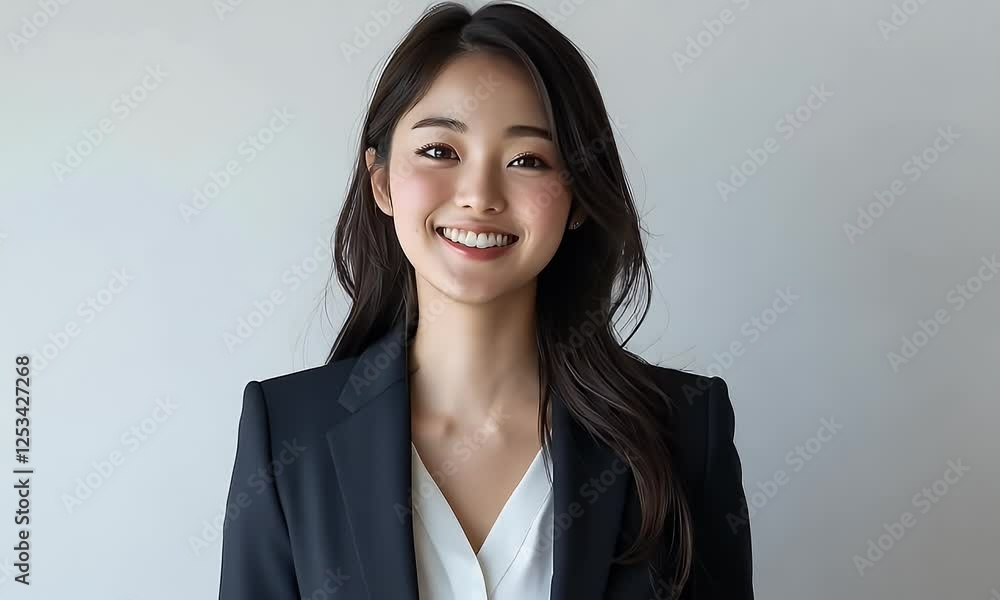 Smiling businesswoman portrait, studio, white background, professional headshot Smiling businesswoman portrait, studio, white background, professional headshot