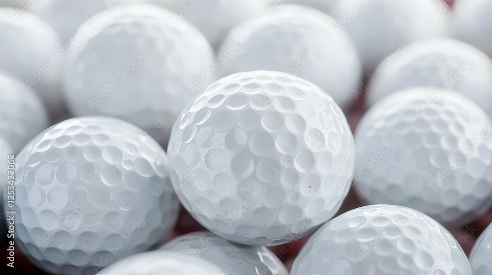Close-Up of Many White Golf Balls Close-Up of Many White Golf Balls
