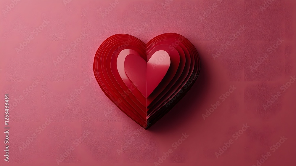 Red heart background paper cut romantic concept, showcasing love, affection, and creative design for Valentine's Day or special occasions Red heart background paper cut romantic concept, showcasing love, affection, and creative design for Valentine's Day or special occasions
