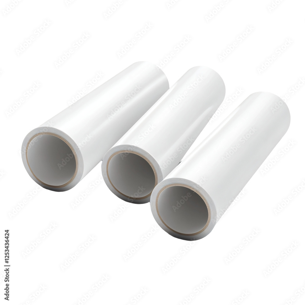 Fototapeta premium three rolls of white paper on a white background