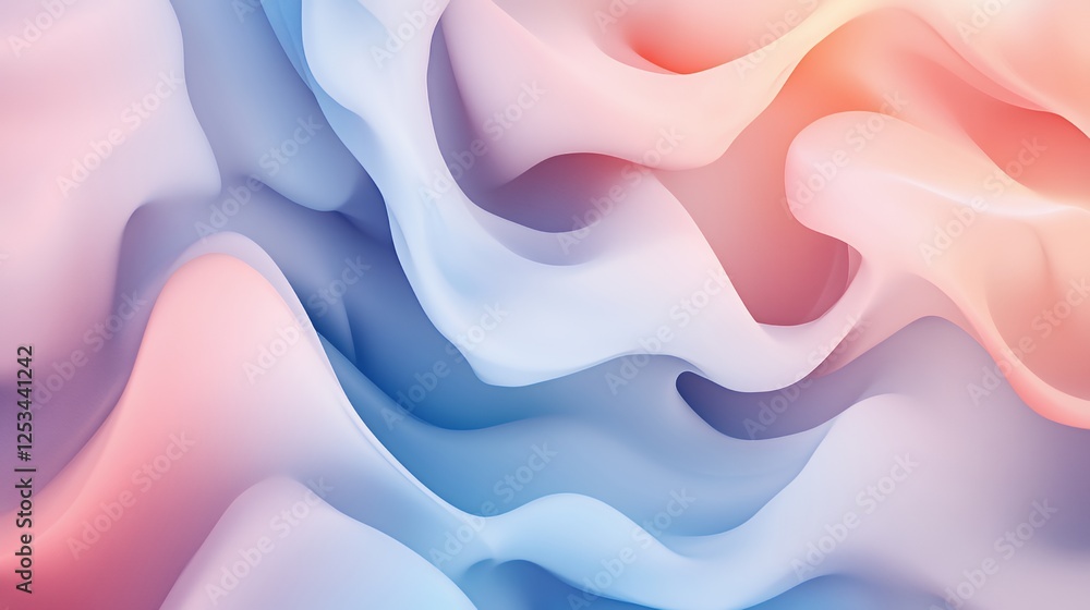 Obraz premium Abstract Pastel Waves Flowing Seamlessly Together