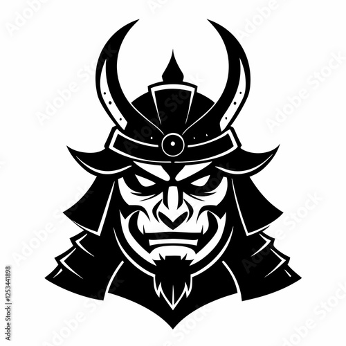 Ancient Samurai Mask Silhouette:  A Timeless Symbol of Japanese Warrior Culture art zen icon asia   