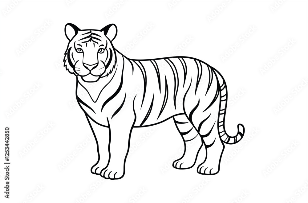 Fototapeta premium tiger vector, icon vector illustration, tiger silhouette of a tiger isolated on a white background, eps, png, svg, vector,