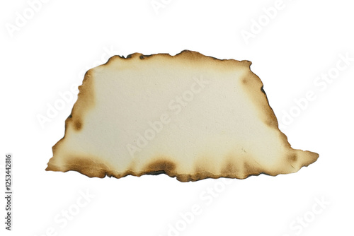 old burnt paper isolated on white