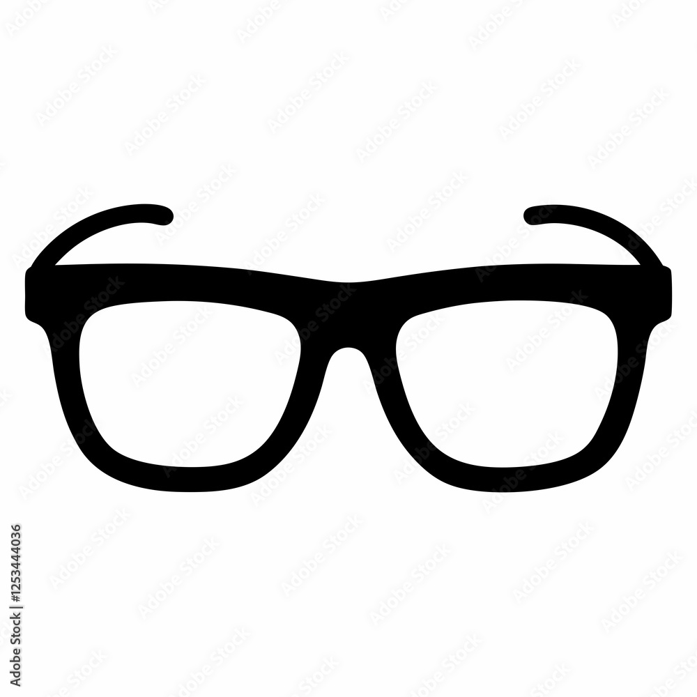 Fototapeta premium Stylish Spectacles Silhouette: Modern Eyewear Icon, Isolated Vector Graphic for Branding and Design 