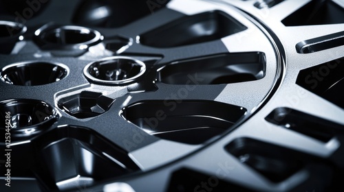 Wallpaper Mural Detailed view of a metallic structure showcasing intricate geometric patterns and smooth surfaces, highlighting advanced engineering and precision manufacturing techniques Torontodigital.ca