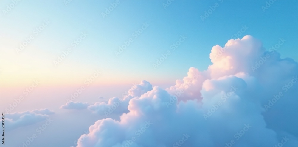Soft gradient blue sky with a few thin high clouds, gradient blue, serene Soft gradient blue sky with a few thin high clouds, gradient blue, serene