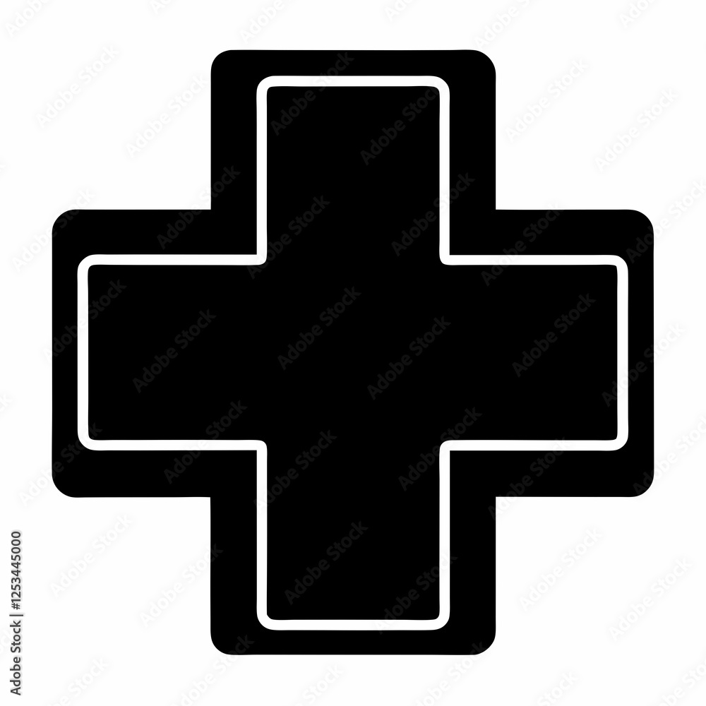 Medical Cross Silhouette: Simple, Clean, & Versatile Icon for Healthcare Branding sign logo nurse Medical Cross Silhouette: Simple, Clean, & Versatile Icon for Healthcare Branding sign logo nurse