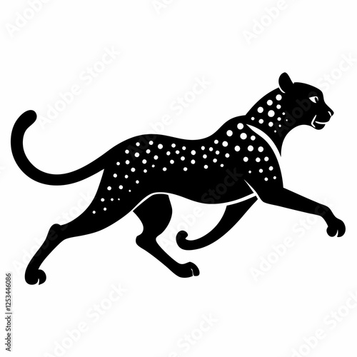 Dynamic Cheetah Silhouette: Speed, Power, and Grace. Perfect for logo, branding, and design         