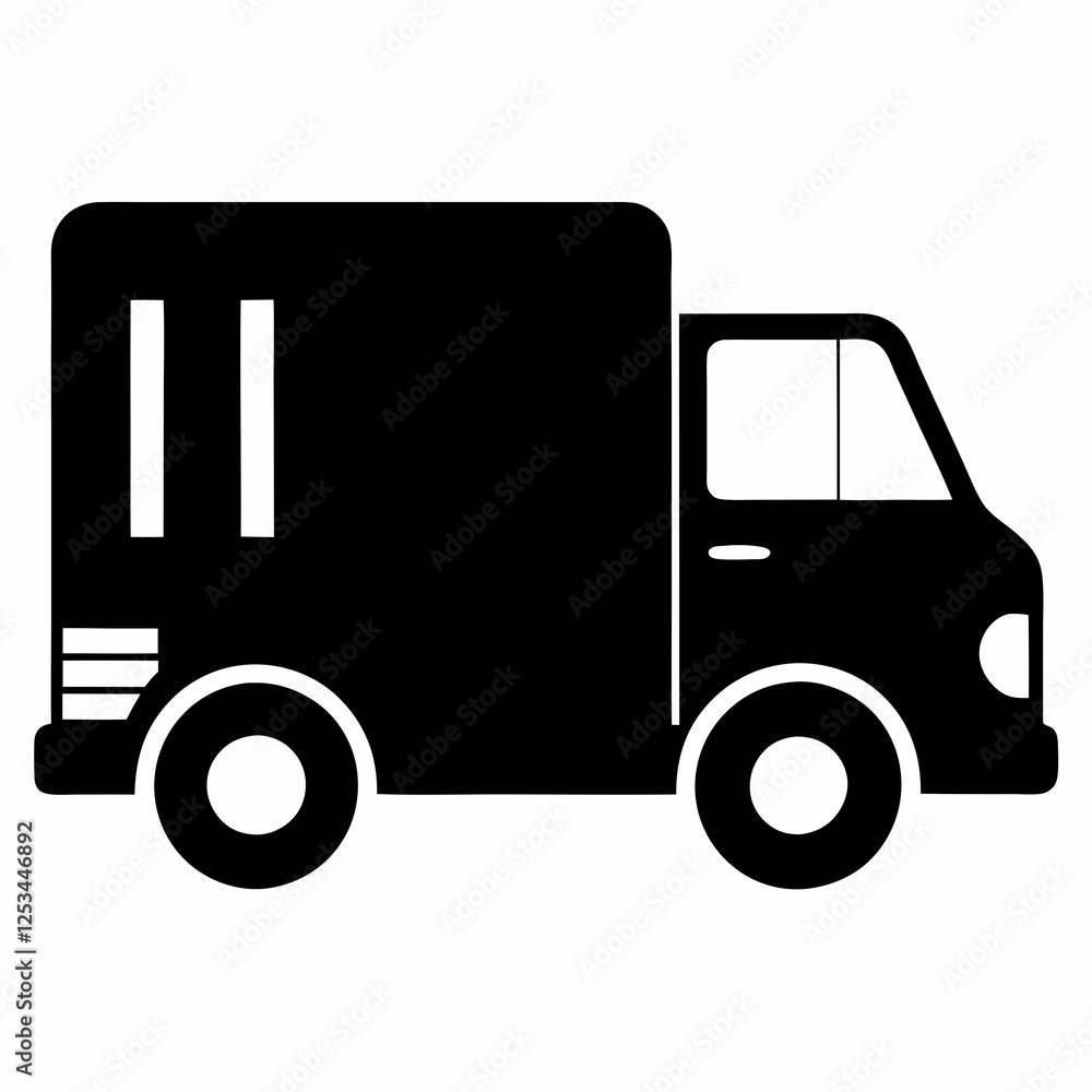 Fast Delivery Truck Silhouette Icon: Perfect for logistics, shipping, transportation, and delivery Fast Delivery Truck Silhouette Icon: Perfect for logistics, shipping, transportation, and delivery