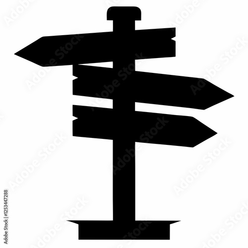 Wallpaper Mural Rustic Wooden Signpost Silhouette: Icon, Vector, Isolated, White Background, Direction, Guidance,    Torontodigital.ca