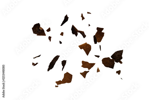 burnt black paper pieces