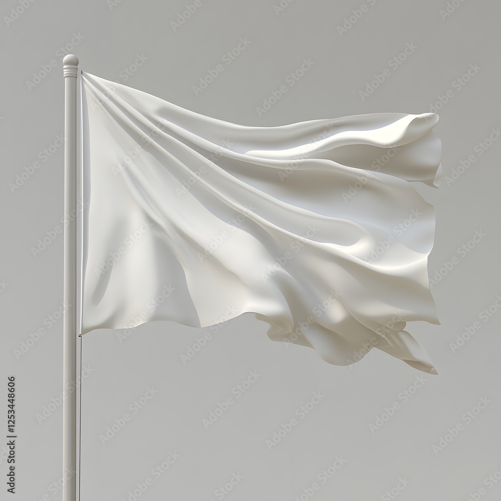 White Flag Waves Gently in Breeze White Flag Waves Gently in Breeze
