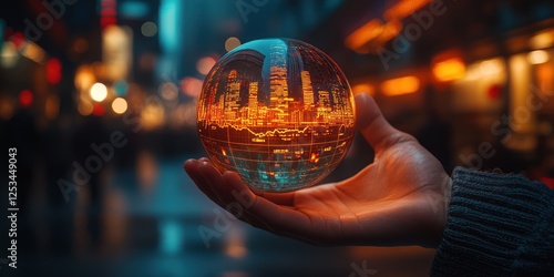 Wallpaper Mural Urban Future in Hand: A Crystal Ball Vision of the City's Digital Transformation Torontodigital.ca