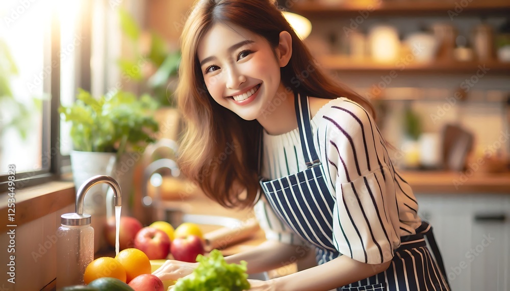 Farm-to-Table Lifestyle – Smiling Woman with Fresh Organic Produce .Woman Chef Cooking Kitchen Happy Smiling Healthy Organic Fresh Vegetables Fruits Food Nutrition Wellness Home Natural Lifestyle Farm Farm-to-Table Lifestyle – Smiling Woman with Fresh Organic Produce .Woman Chef Cooking Kitchen Happy Smiling Healthy Organic Fresh Vegetables Fruits Food Nutrition Wellness Home Natural Lifestyle Farm