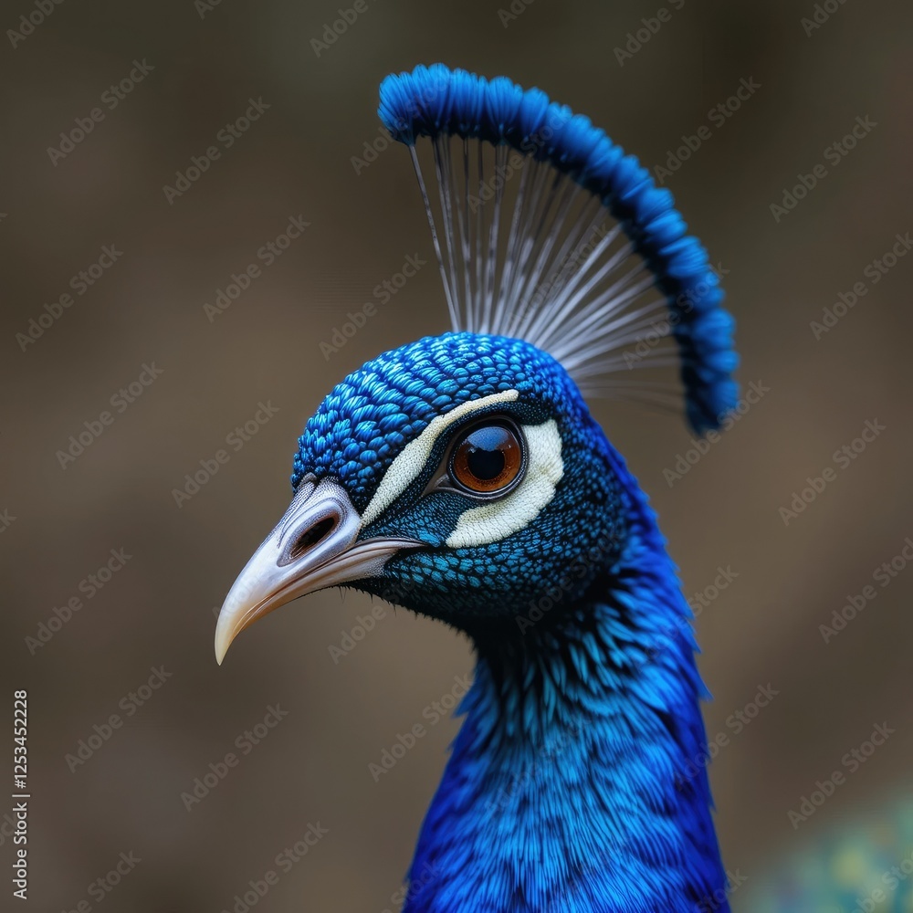Stunning Close-Up Portrait of a Blue Peacock Stunning Close-Up Portrait of a Blue Peacock