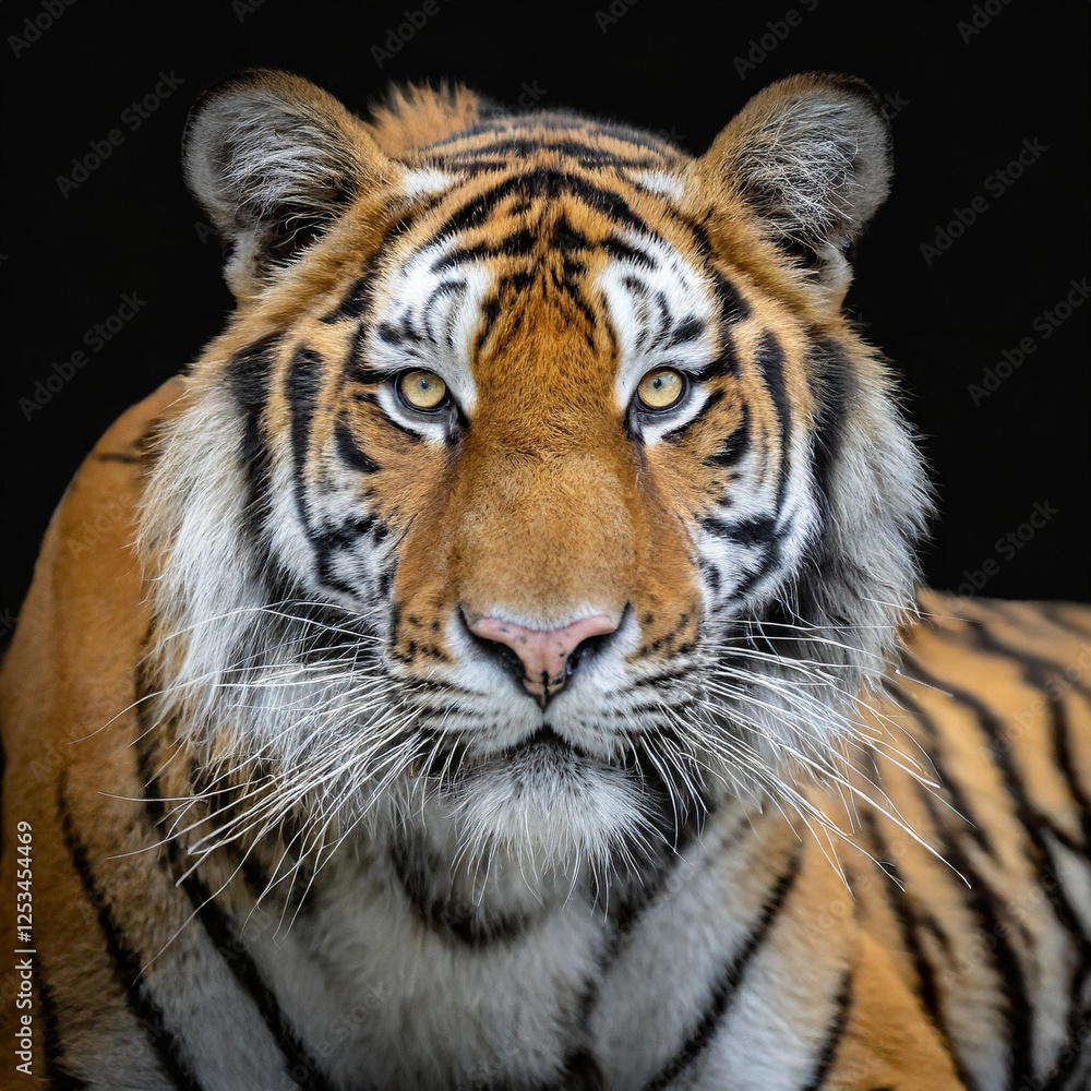 Fototapeta premium Tiger with a black background