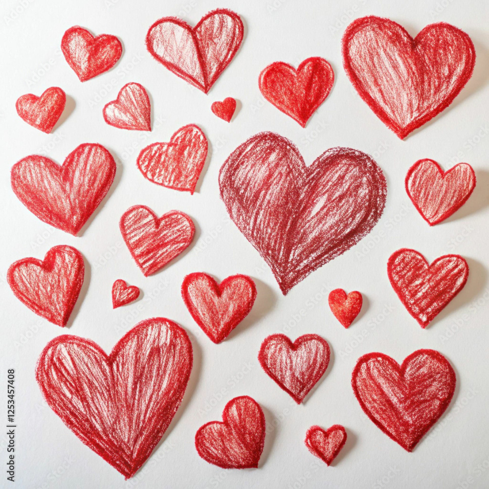 A series of imperfect hand-drawn hearts, symbolizing authenticity A series of imperfect hand-drawn hearts, symbolizing authenticity
